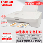 佳能（Canon） MG2580S多功能打印机家用办公彩色照片喷墨打印复印扫描一体机可加墨学生作业 手机打印：套餐五【黑彩可加墨+墨水4瓶+小白盒】白