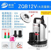 浙博文（Bowenqd）电瓶水泵2寸通用大流量12v24v48v60v72v家用抽水农用浇灌直流电泵 二寸12v-220w-2.5米电线