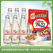 哇米诺 豆奶经典原味300ml*6瓶+卡乐比 水果味麦片500g