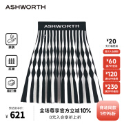 ASHWORTH高腰半身裙雅狮威2024春夏新款女装高尔夫运动休闲设计感a字裙子 A-黑色 0/XS