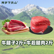 两岁下天山牛腱子肉生鲜原切新疆黄牛肉草饲金钱腱子芯牛后腿肉健身代餐 牛腱子2斤+牛后腿肉2斤