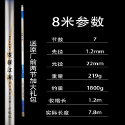 纵横江湖鱼竿超轻炮杆9/10米11米12米13米14米超轻超硬传统钓长杆 8m 升级版纵横江湖+前两节+