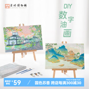 苏州博物館DIY数字油画 原创填充涂色手工画画减压客厅卧室装饰壁画挂像油画 云山游春