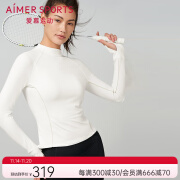 Aimer sports暖暖绒立领套头长袖上衣AS144S21 牙白色100 165