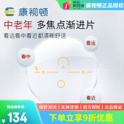 康视顿1.56中老年内渐进多焦点眼镜片1.60 1.67远近视两用镜片2片 内渐进透明片2片 1.60(薄)