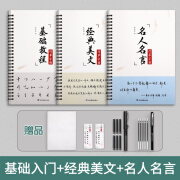 钢笔行书字帖成人练字行草临摹练字帖硬笔书法写字帖连笔专用练字本速成初中生高中生大人控笔训练 【行书-速成套装3本】送1钢笔+6墨襄+2书签+1