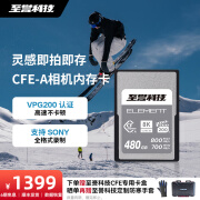 至誉科技Element系列CFexpress Type A存储卡 索尼相机专用CFA卡 VPG200认证 适配FX3/FX30/a7M4/a1/a7R5等 480GB（持续写速600MB/s）