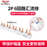 德力西（DELIXI）德力西空开汇流排带保护端盖2P3P小微型断路器DZ 高端汇流排2P6回路【带端盖】 插拔式