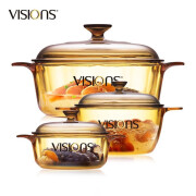 康宁（VISIONS）0.8L奶锅+1.5L汤锅+2.25L玻璃 锅厨具套装 0cm 0ml