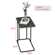 魔友（MOYOU）北欧客厅大理石沙发边几角几简约小茶几桌边柜极简床头柜家用圆桌 方形【黑色架+铁皮面】