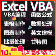 excel表格代做制作VBA宏编程序函数据处理分析公式分析定制作图表设计分析代做服务 VBA编程 数 vba宏编程