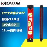 KAPRO以色列KAPRO开普路工具箱水平尺227磁性迷你水平仪3水泡平水 227工具箱水平尺 0.5mmm