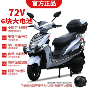 ZIHU2024新款电动车外卖长跑爬坡王2000W大功率新款踏板车 经典白+牛角护杠尾箱 60v20a电池