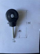修厉电子围栏绝缘子养殖牧场绝缘钉畜牧牛羊配件防野猪绝缘扣 黑色自攻型绝缘子50个 木桩用