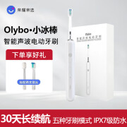 荣耀亲选olyb小o冰棒智能声波电动牙刷智能定时提醒壁挂磁吸式充电家用 冰川白