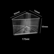STYLES ID STATUSGD2037一次性三角形慕斯杯甜品杯杯木糠杯透明果冻甜点塑料杯 圆边三角杯 50只
