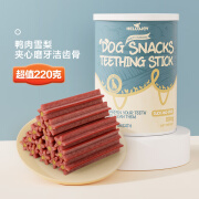 HELLOJOY狗狗磨牙棒宠物零食泰迪成幼犬磨牙 鸭肉雪梨夹心220g