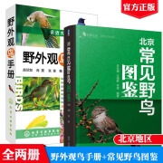 包邮 野外观鸟手册+常见野鸟图鉴 北京地区 共2册 户外野生鸟类鉴别观赏手册 鸟类百科全书