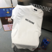 WE11DONE官i方旗艦i店welldone 新款哇胶字母T恤大logo潮牌男女宽松纯棉短袖 白色 S