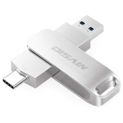 DISAIN手机u盘128g两用type-c双接口usb3.2车载优盘高速旋转 T3D-珍珠镍色【中文包装】 16GB 【USB3.2+TYPE-C】