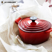 酷彩（Le Creuset）珐琅锅法国铸铁锅20cm心形锅 焖蒸炖煮煲汤锅通用多功能微压进口 心形锅红色 20cm