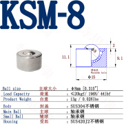 不锈钢牛眼轮 KSM/KSM-FL重型万向球牛眼轮万向球转向输送台配件 KSM-8