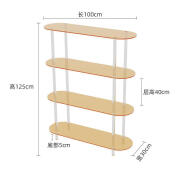 莎庭（SARTILL）北欧简约风透明包包置物架客厅收纳展示架陈列多层落地 A款长100*30*125CM