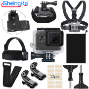 Sheingka跨境精品goprohero567black8穿戴套装运动相机套装 黑色