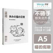 文谷(Wengu)a5/60张不硌手可拆卸铁夹活页本 大容量加厚笔记本本子学生用考研记事本横线手账本 BI018(A5)C