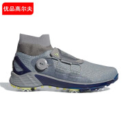 FOOTJOY高尔夫球鞋男士 ZG21 MOTION BOA 系列有钉户外舒适减震运动鞋 GZ5277 灰/柠檬黄/胜利蓝 6.5=39码