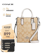 蔻驰（COACH）【品牌直供】女包MINI TOTE系列手提单肩挎包 卡其白色CJ494 SIGHA