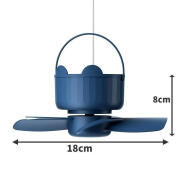 宿舍吊扇吊扇大功率电风扇风扇便携吊扇学生宿舍床上小型蚊帐吊扇 冰天蓝-普通款 配扎带和挂钩