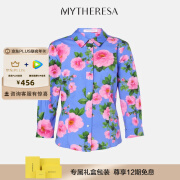 CAROLINA HERRERA 花卉棉质混纺衬衫 P00938693 蓝色 XXXS