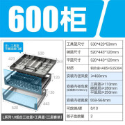 悍高三层拉篮L1.0厨房抽中抽太空铝不锈钢橱柜抽屉式碗碟拉篮 600柜 3层 抽中抽碗碟拉篮