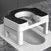 冶芷坐便凳老人孕妇儿童坐便器防滑马桶蹲便改坐便神器家用简易厕所凳 坐便凳【矮款】白色+黑坐垫