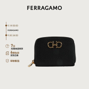 菲拉格慕（Ferragamo）女士黑色Gancini信用卡包 0758664