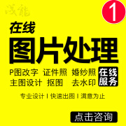 PS图片处理修图改图p图去水印专业P图服务改字照片合成证件照处理换背景调色精修婚纱照修改文字处理服务