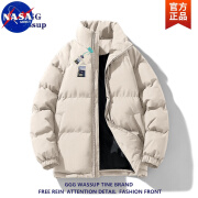 NASA ABOUT官方潮牌联名反季服男士冬季防风防水外套情侣宽松立领保暖 杏色 M