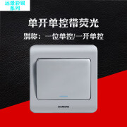 西门子（SIEMENS）开关插座远景彩银色墙壁一开二开三开四开单控双控荧光面板 单开单控(带荧光)