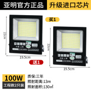 亚明户外投光灯室外防水大功率车间厂房工地照明探照超亮led射灯 白光100瓦_送同款