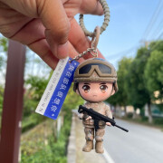 曾小萌兵小萌原创兵哥哥钥匙扣迷彩手办卤蛋公仔路牌挂件军恋退伍礼物 拿qiang荒漠挂件 钥匙扣挂件默认款