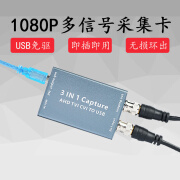 信特安AHD 视频采集卡 TVI CVI BNC口输入转USB1080P模拟高清免驱支持环出视频会议电脑相机数据采集卡 3合1采集卡