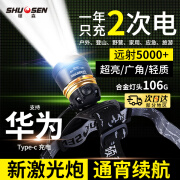 硕森感应头灯强光远射轻盈超亮超长续航锂电可充电钓鱼夜钓灯工作灯 Q9灯芯-单槽两电池-白光