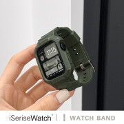 iSeriseWatchApple watch表带iwatch9苹果se/8/5/4/3/2冰川一体tpu透明表带 军绿 42/44/45MM