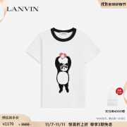 浪凡（LANVIN） 【甄选好物】官方熊猫浪浪亮片简约女士T恤 白色 XS