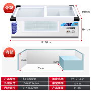 纽美达台式冷藏展示柜摆摊保鲜冷藏冷冻冰柜卧式烧烤展示柜移动摆摊冰箱 1米前视窗