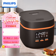 飞利浦（PHILIPS）多功能1.8L迷你电饭煲一键旋风煮 24小时智能预约电饭锅HD3063/80黑色（1-2人） 【25分钟快速饭】元气煲-黑 1.8L