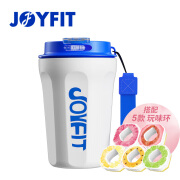 JOYFIT保温杯玩味杯316不锈钢保冰杯400ml水杯运动水杯吸管杯玩味环水杯 雪域蓝（+5个玩味环） 400ml