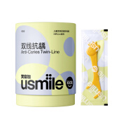 USMILE 笑容加儿童牙线清洁防蛀抗龋超细双线长颈鹿牙线棒安全 儿童牙线棒 7.3cm 60支