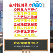 预防反对校园欺凌霸凌黑板报装饰墙贴教室布置中小学班级文化材料 应对校园暴力七字决 大